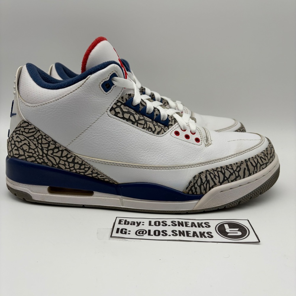 Air Jordan 3 Retro True Blue 2016 White Blue Red 854262-106 Mens 11.5 - Picture 3 of 8